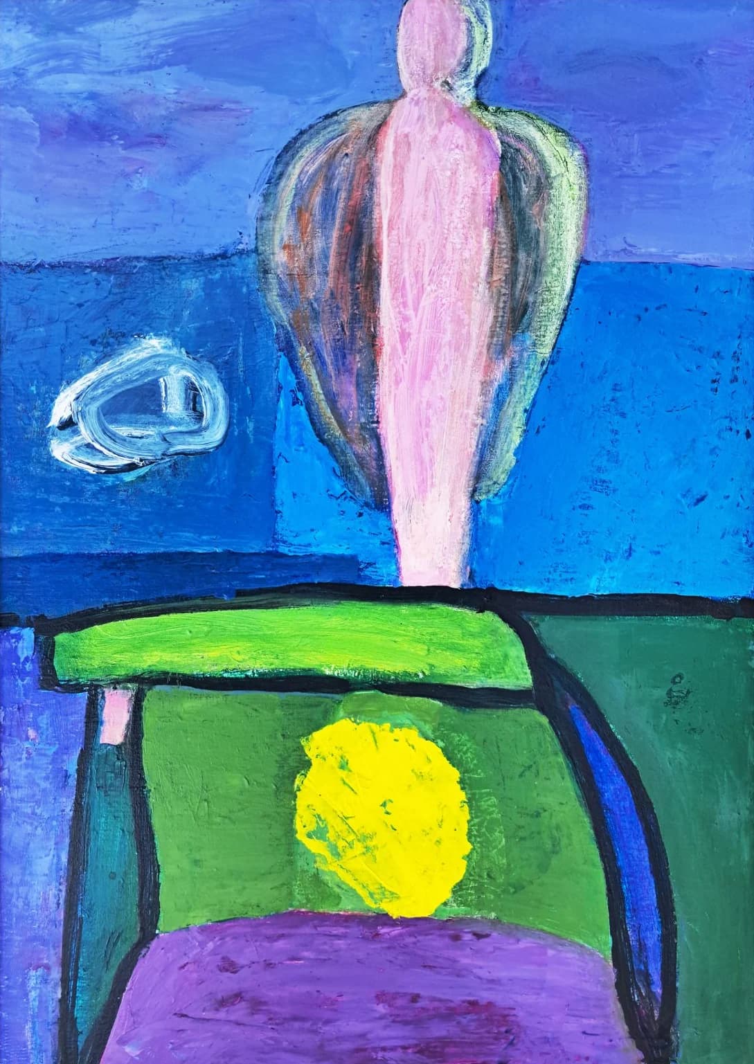 천사의 시 — Acrylic on canvas, 65 × 91 cm, 2024